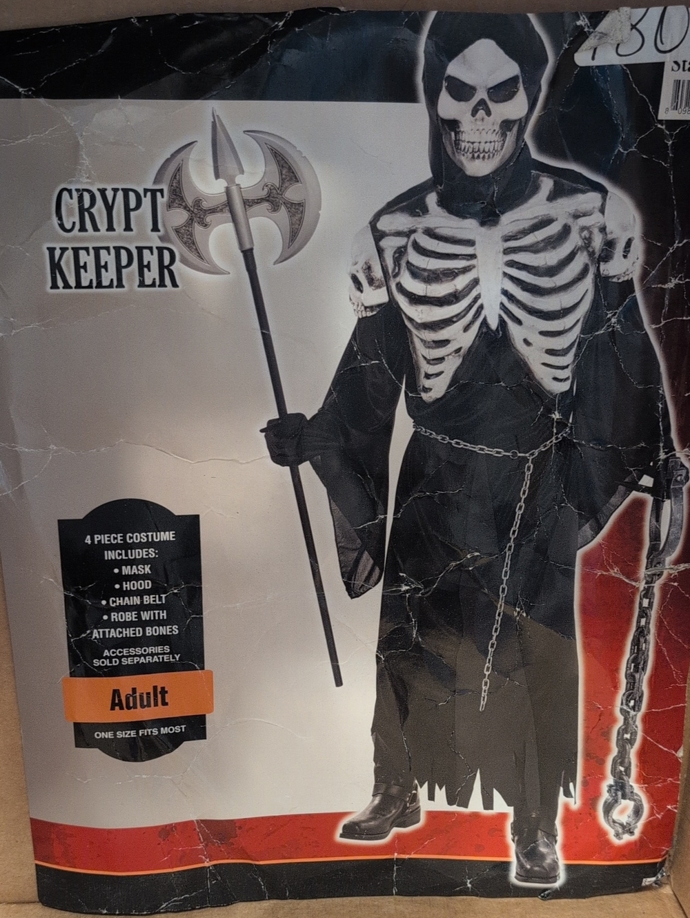 Amscan Crypt Keeper Skeleton Robe Costume - Black & White